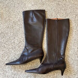 JCREW ZIP UP KITTEN HEAL BOOT- dark brown Size 10